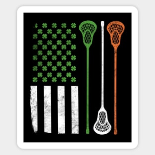 St Patrick's Day lacrosse Irish American Flag Gift Sticker